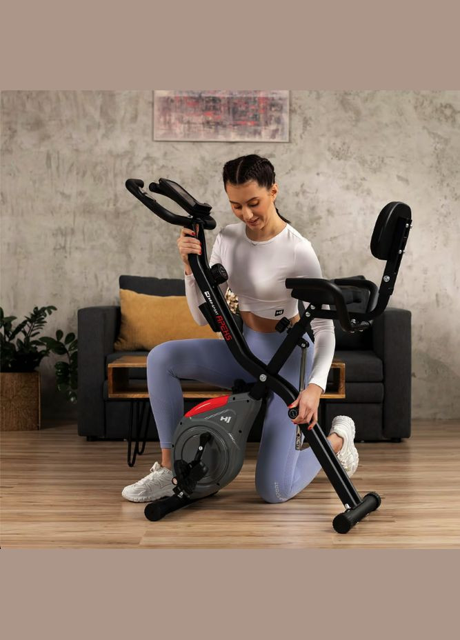 Велотренажер HS-3030X Apeks X-Bike сірий Hop-Sport (301538852)