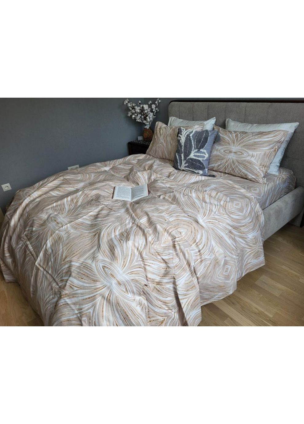 Постільна білизна з резинкою Бурштин, бязь PREMIUM Евро розмір, наволочки 70/70 No Brand (364219727)