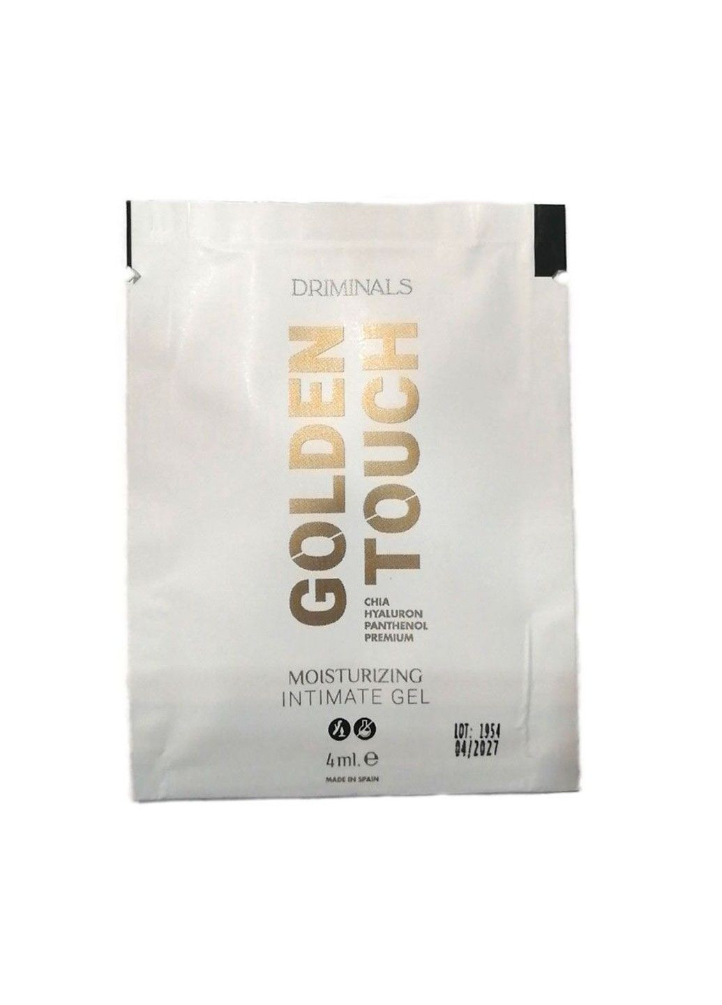 Пробник экстраувлажняющего гель-лубриканта Golden Touch (4 мл), водная основа Driminals (315425861)