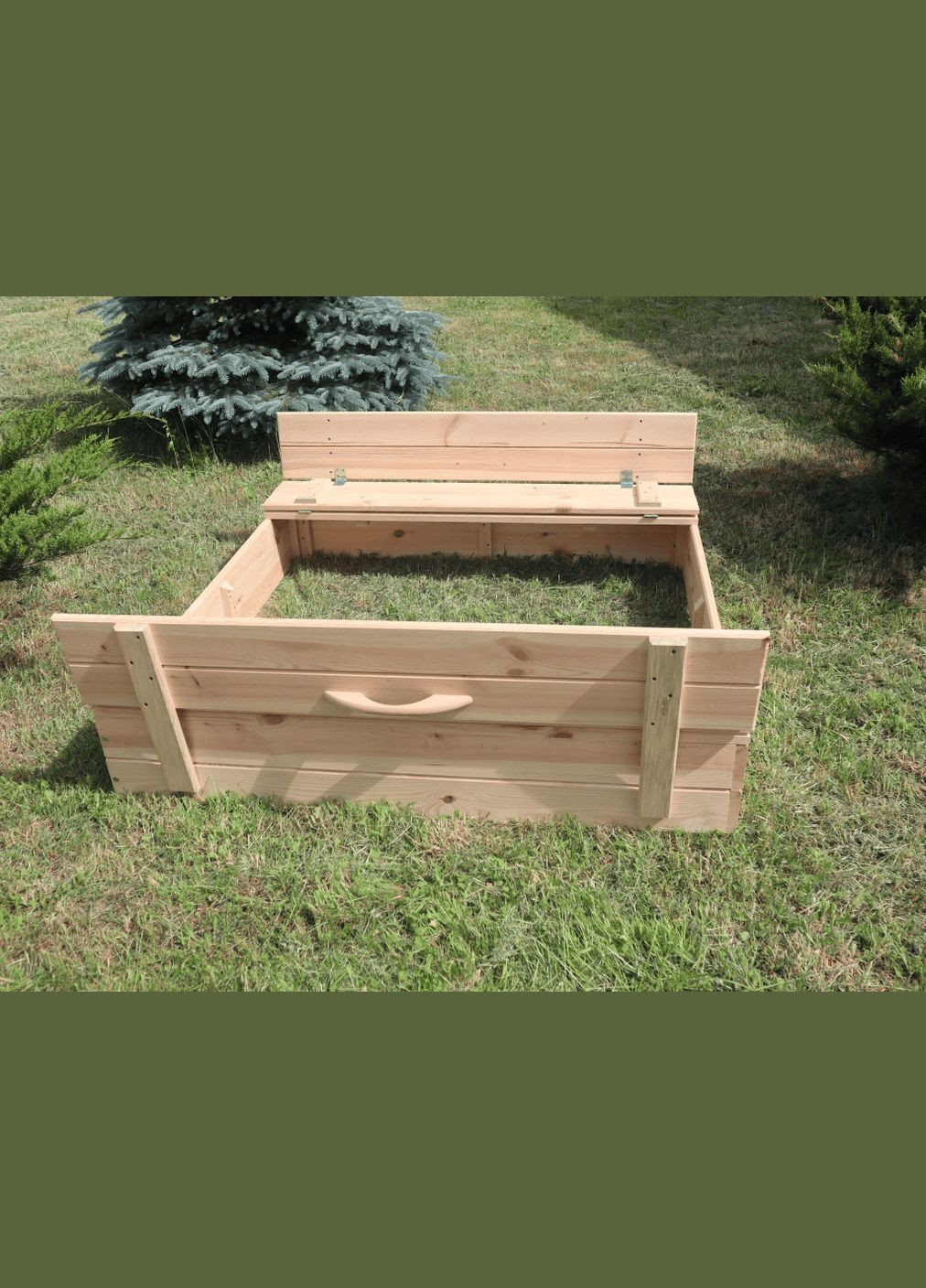 Песочница детская уличная с крышкой некрашеная 1 м х 1 м No Brand (329058217)