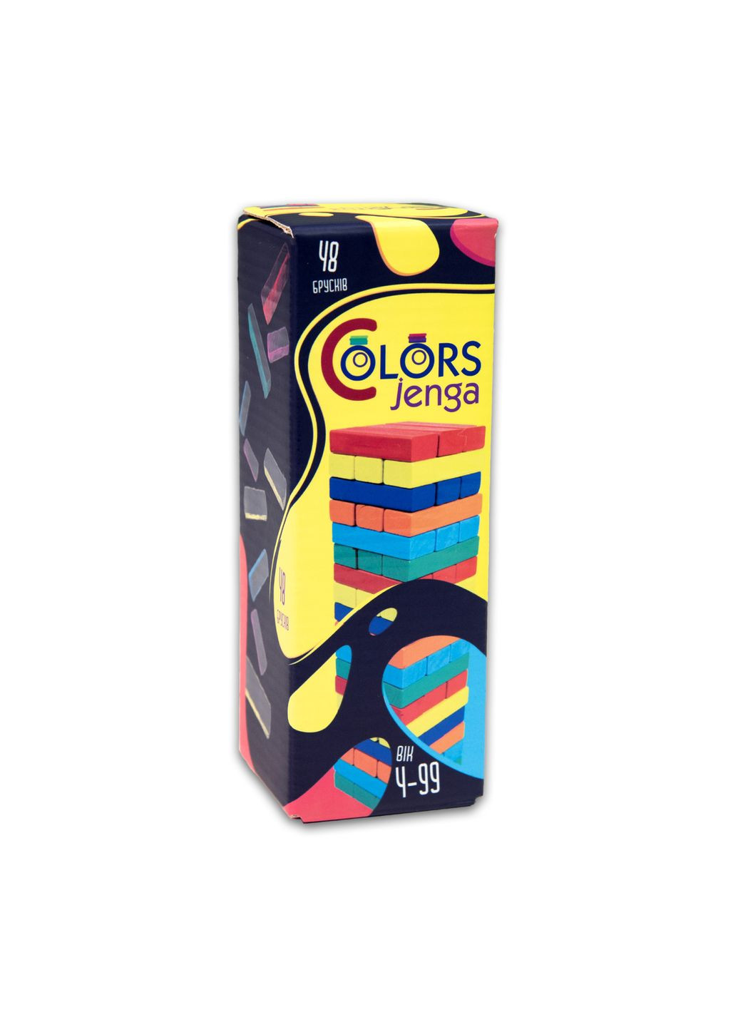 Настільна гра Дженга Colors Jenga 48 брусків для дітей сімейна гра на спритність та стратегічне мислення Strateg (369757938)