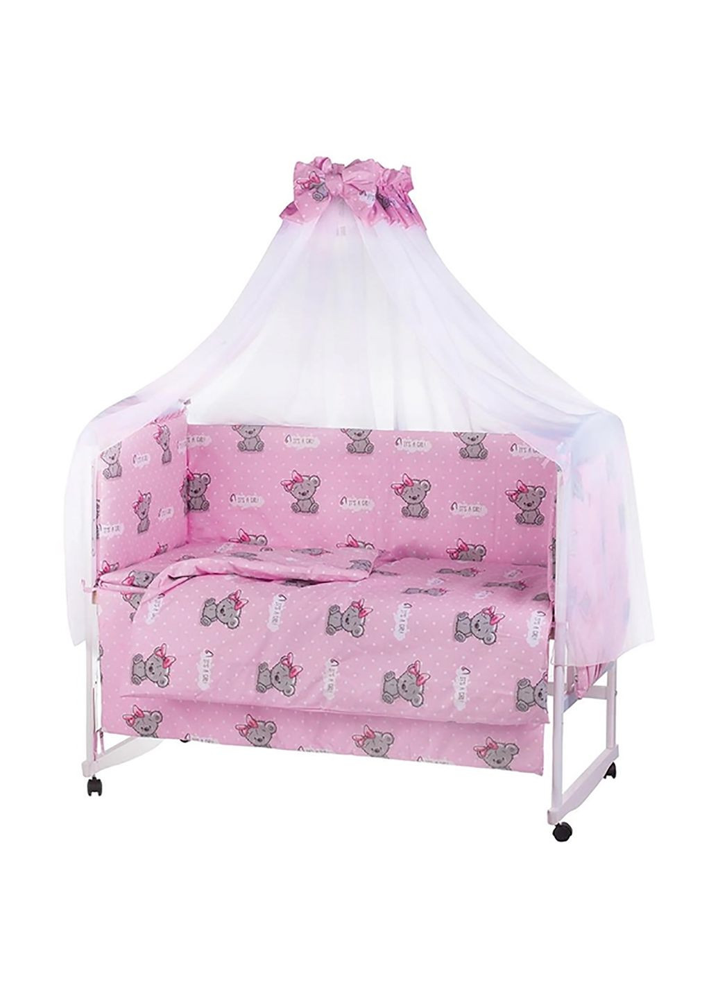 Постельный комплект в кроватку цвет розовый ЦБ-00249616 Qvatro (292630101)
