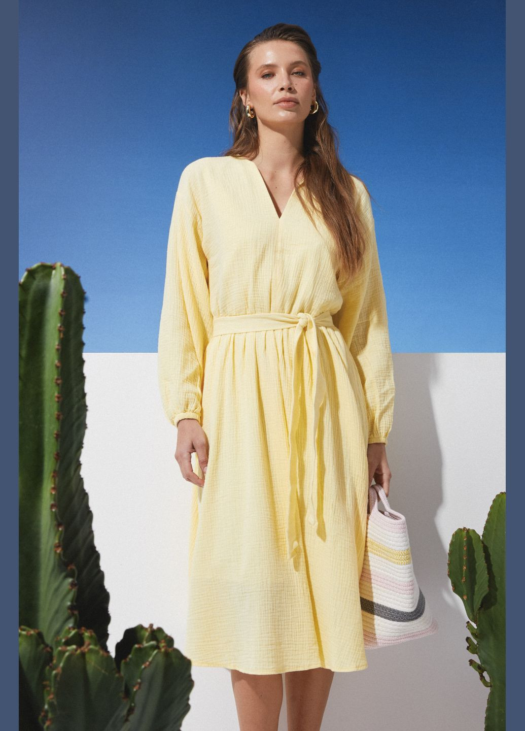 Жовтий повсякденний сукня ST-Seventeen однотонна