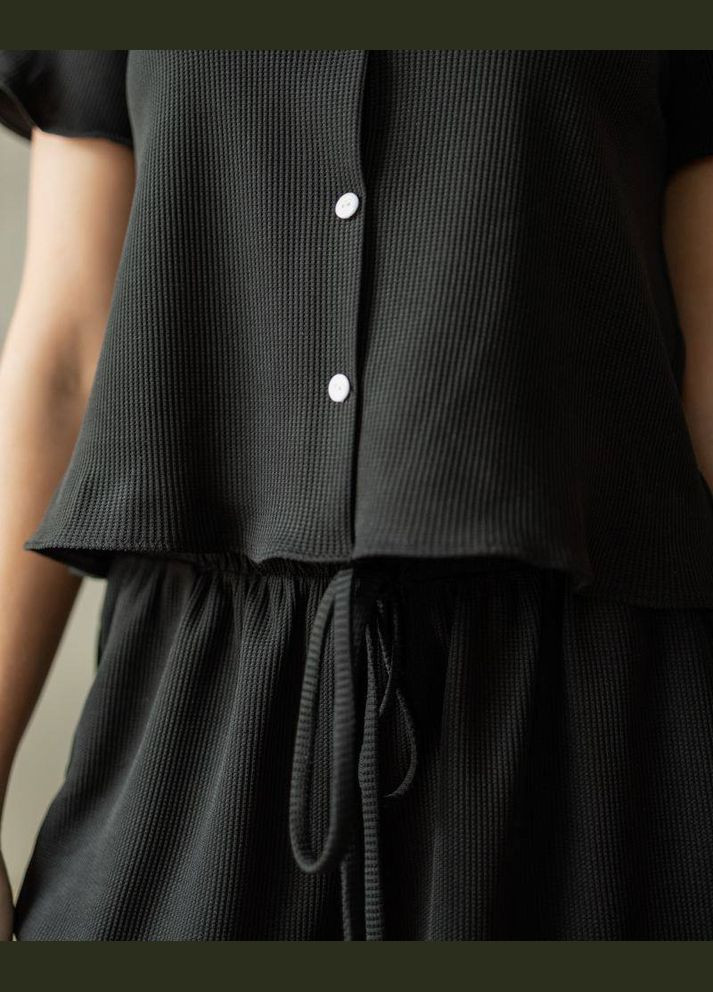 Чорна жіноча піжама із шортами «selena» колір чорний р.s 453212 New Trend
