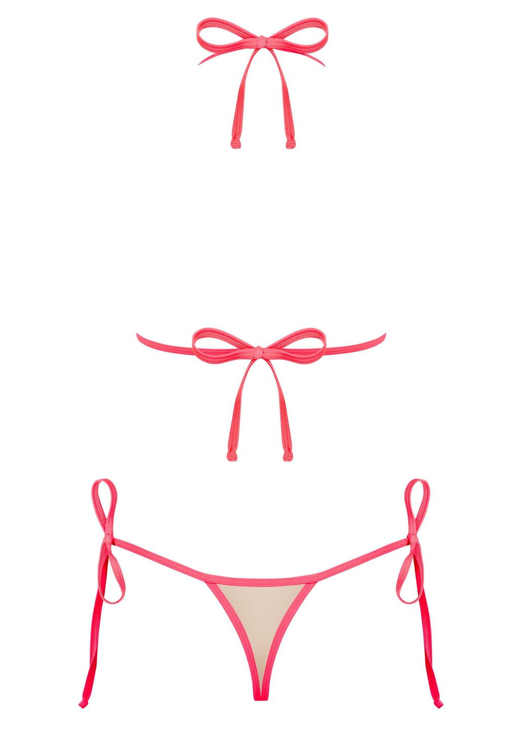 Розовый демисезонный купальник раздельный (бюстгальтер, трусики) Obsessive