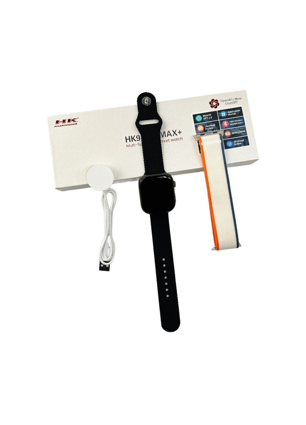 Смарт-годинник 9 Pro Max Plus 45mm. 230 mAh. IP67 Amoled Black HK (369458024)