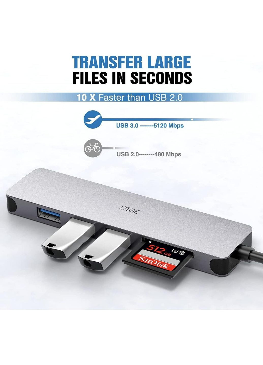 Концентратор USB C хаб Hub с выходом HDMI 4K USB 3.0 SD/TF No Brand (363320402)
