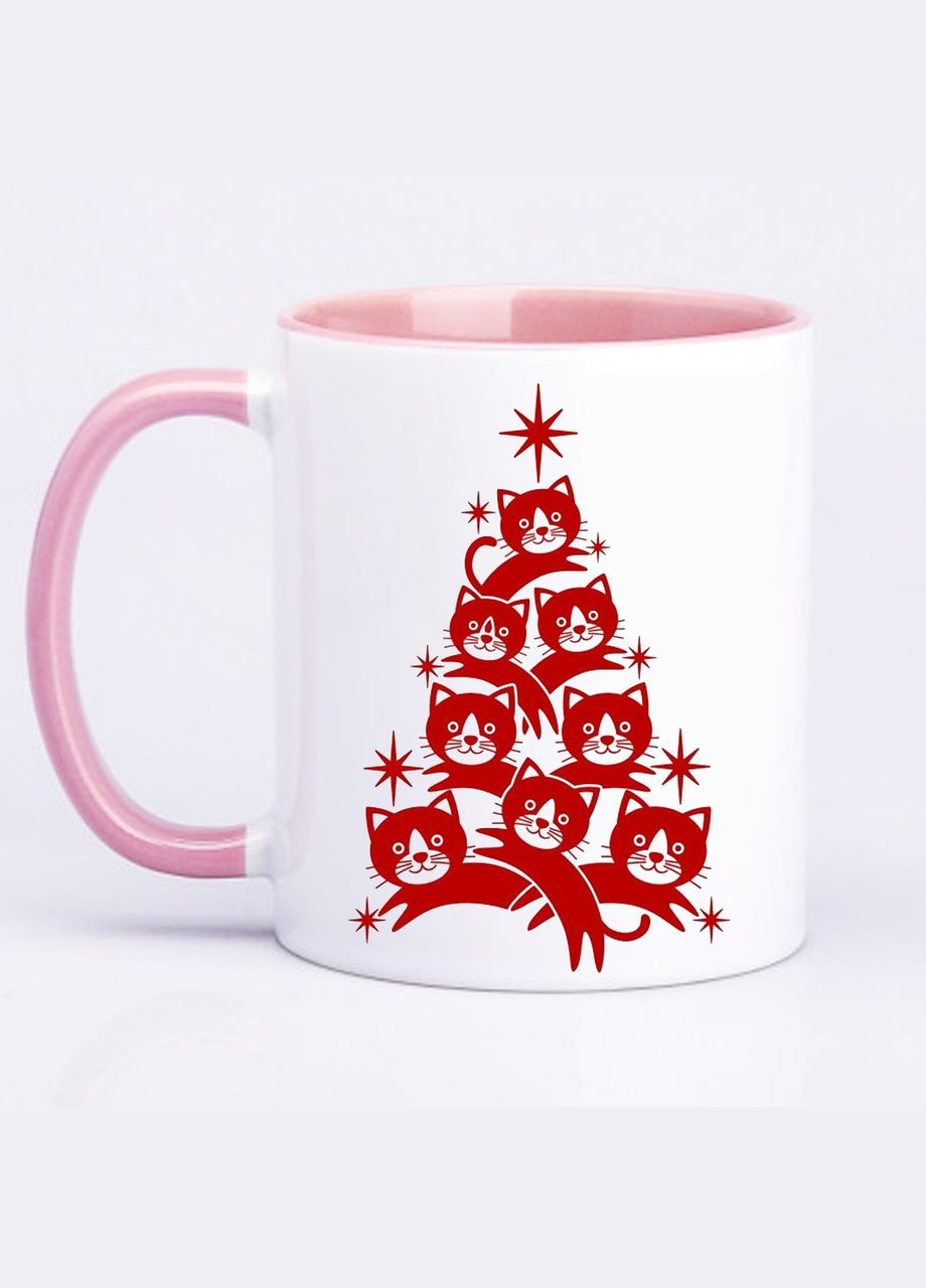 Чашка з принтом, друк макету "Meowy Christmas" 330мл (колір чорний)(17094) No Brand (312487189)