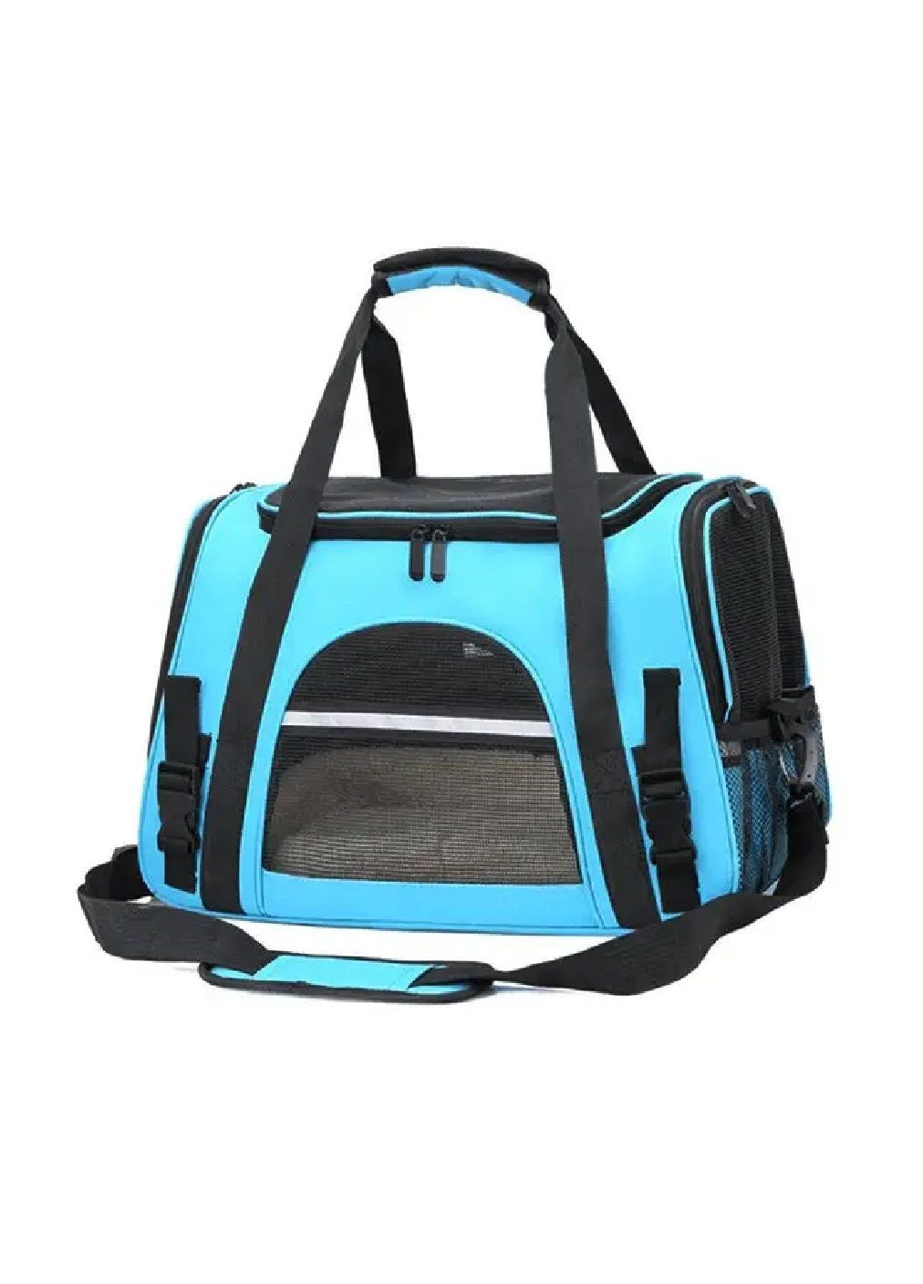 Сумка переноска для тварин гризунів котів собак з вентиляцією ручками ременем для перенесення 44х28х25 см (477697-Prob) Блакитна Unbranded (299049793)