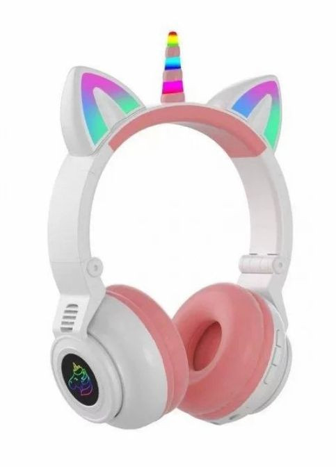 Дитячі бездротові навушники Єдиноріг Cat STN-27 LED Bluetooth навушники з котячими вушками та підсвіткою No Brand (282627303)