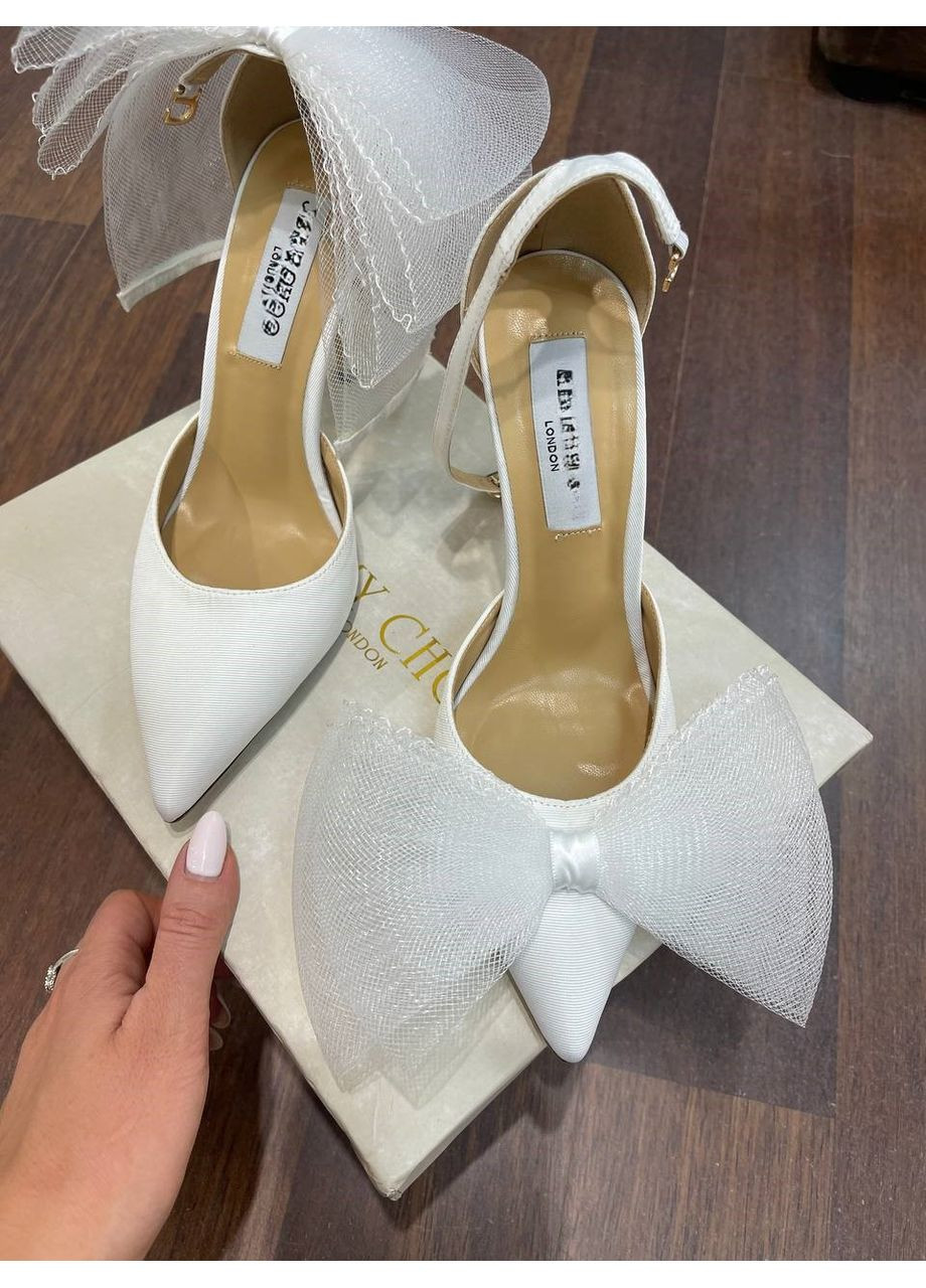 No Brand Свадебные туфли с шифоновыми бантами белый з текстиль, — (351394614)