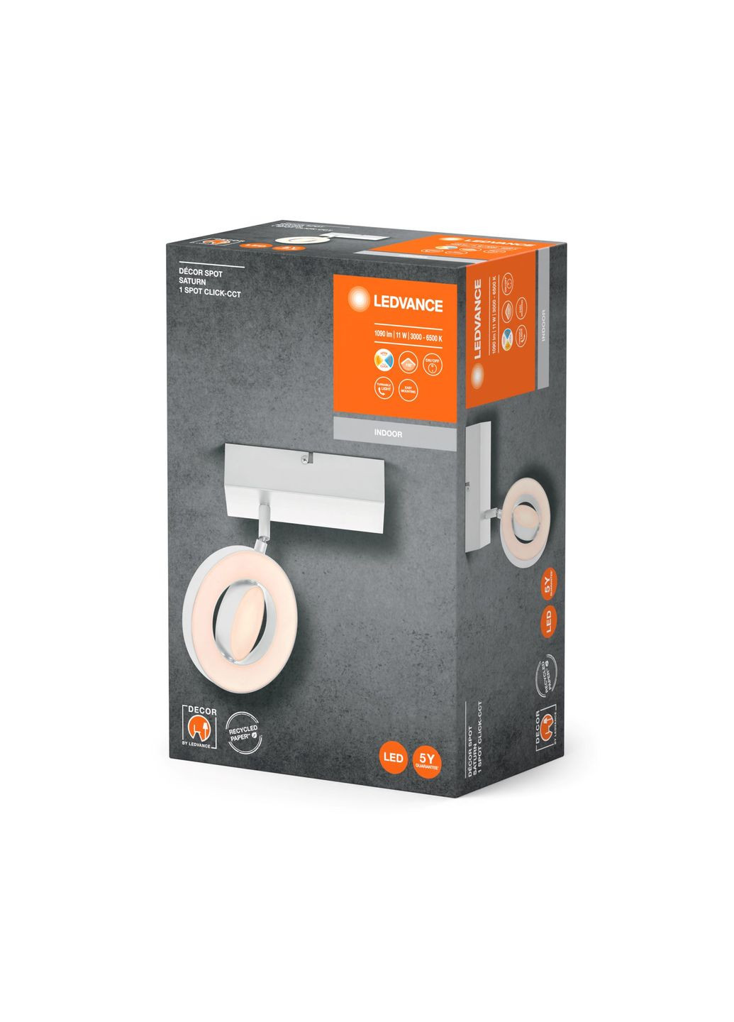 Світильник LED 11Вт 3000/4200/6500K 1020Лм точковий накладний DECOR SPOT SATURN Ledvance (315502388)