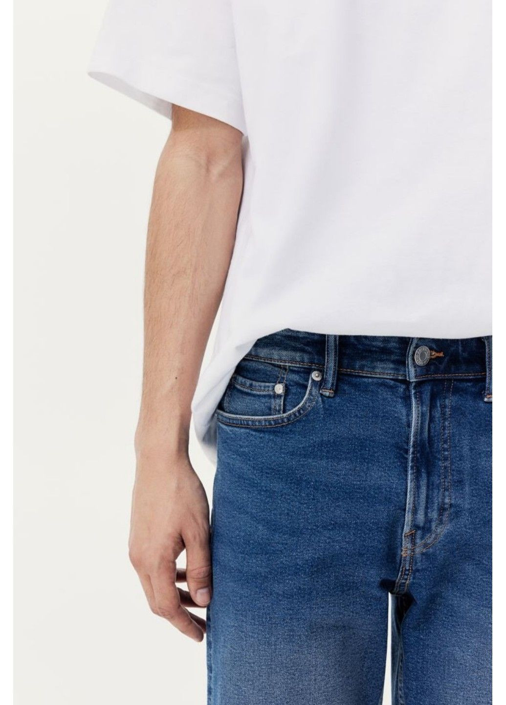 Чоловічі джинсові шорти Slim Fit (57005) W32 Сині H&M (292478824)