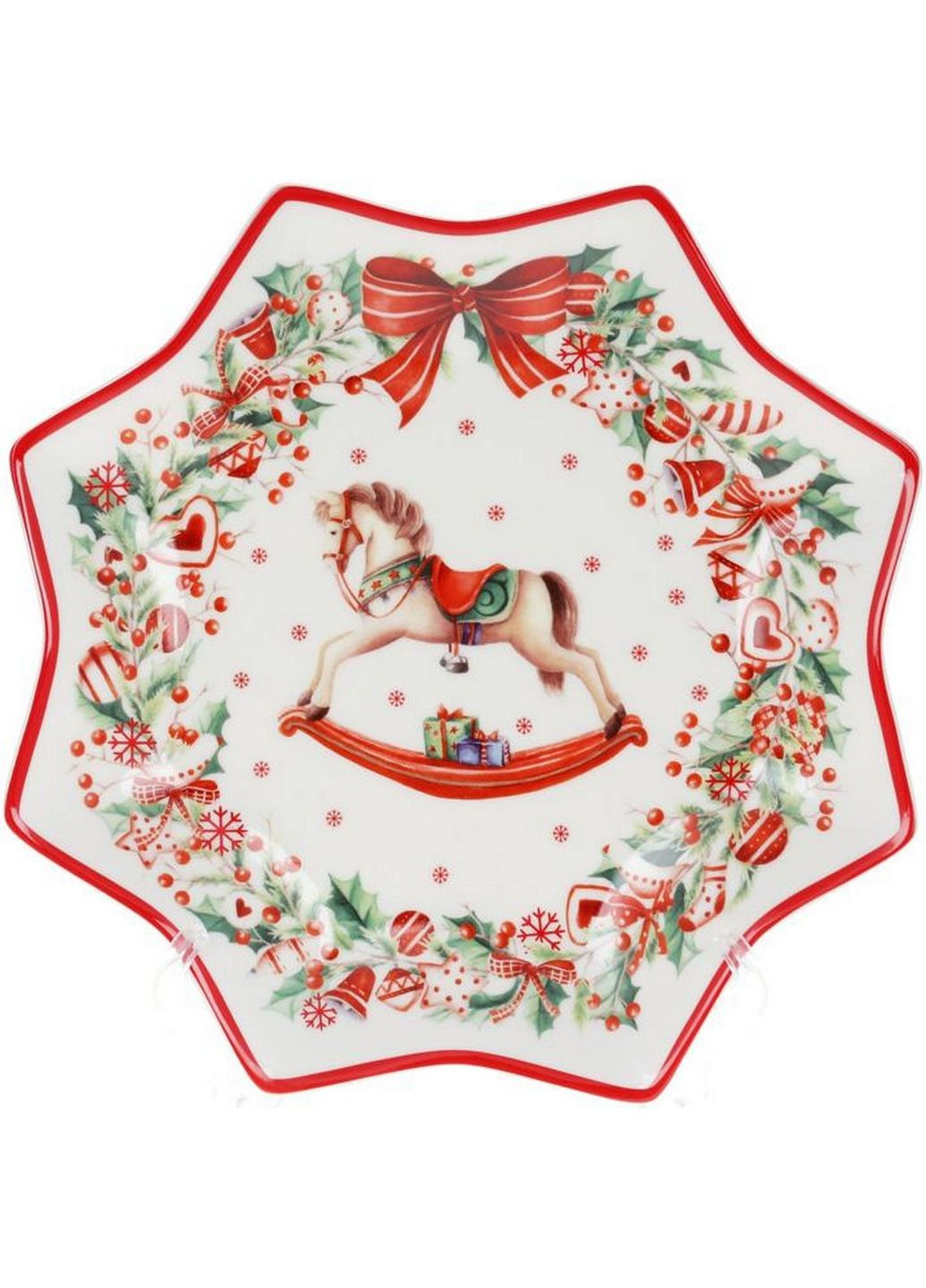 Блюдо в форме снежинки "рождественская фантазия", фарфоровое Bona (282586924)