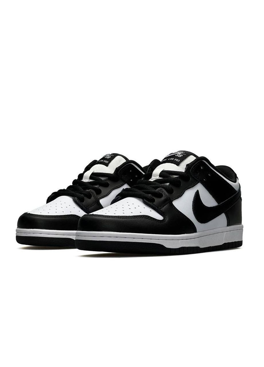 Чорні Осінні кросівки чоловічі nike sb dunk low retro white black v2 найк сб данк No Brand