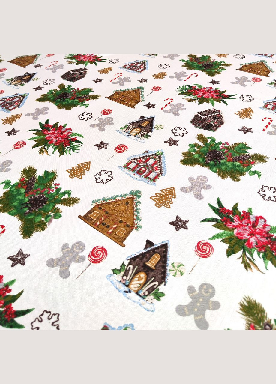 Новогодняя скатерть водоотталкивающая с тефлоновым покрытием на прямоугольный стол из натурального хлопка 120х120 Maystat (305390321)