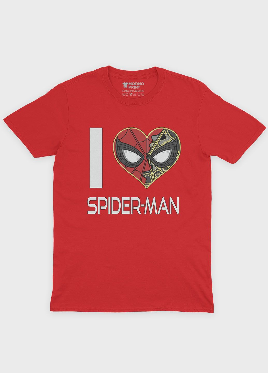 Красная демисезонная футболка для мальчика с принтом супергероя - человек-паук (ts001-1-sre-006-014-091-b) Modno