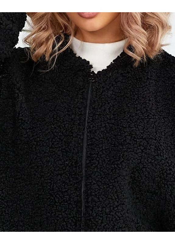 Черное демисезонное Женское короткое теплое пальто бомбер (ll06960090) LadyLike
