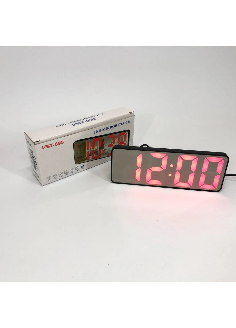 Электронные настольные LED часы от USB VST-898-1 с будильником и термометром, Настольные LED Лед часы No Brand (385307616)