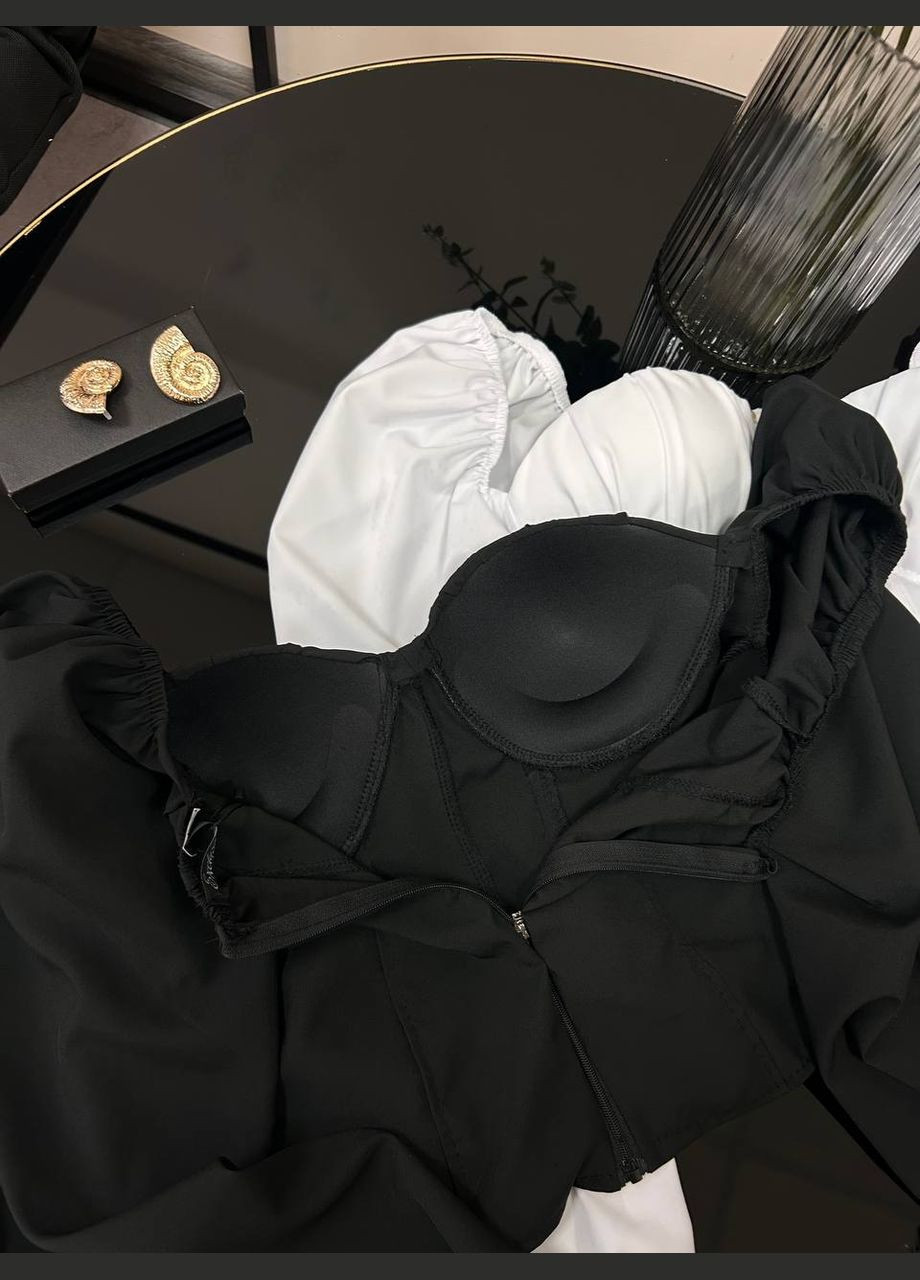 Топ з чашками та рукавами ліхтариками No Brand (315334883)