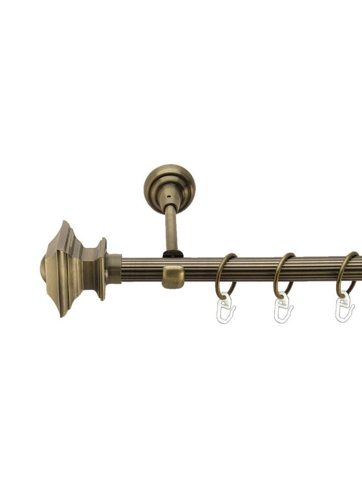 Карниз Борджеза металлический однорядный открытый рифленая труба Антик 19 мм 300 см (00-00017228) ORVIT (300280816)