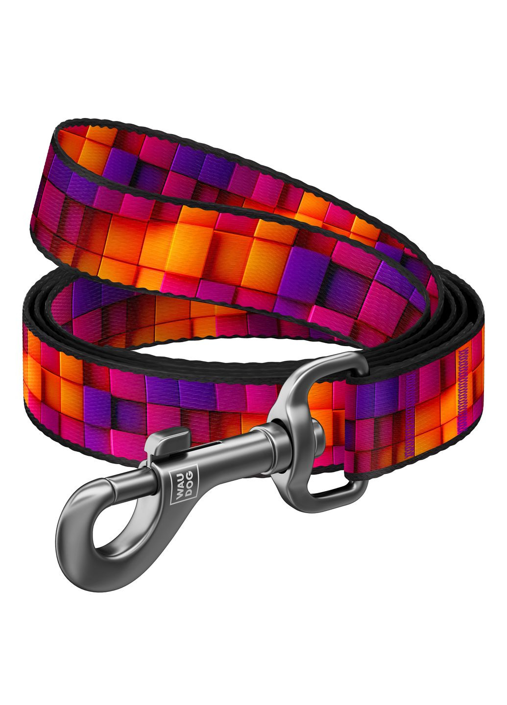 Повідець нейлоновий Nylon малюнок "Куби" L–XXL 342-4057 (4823089376509) WAUDOG (351479536)