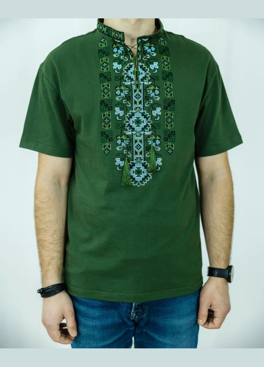 футболка с вышивкой мужская симфония, футболка вышиванка, футболка с вышиванкой, футболка вышитая (316252001)