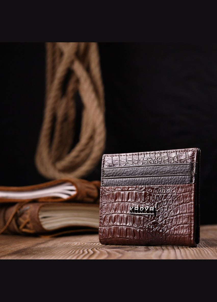 Красивая визитница из натуральной фактурной кожи 20994 Karya (300082966)