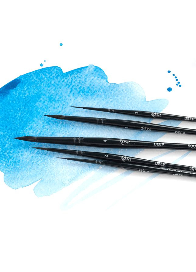 Пензель білка кругла DEEP 198 №0 коротка ручка ROSA Роса (362583415)