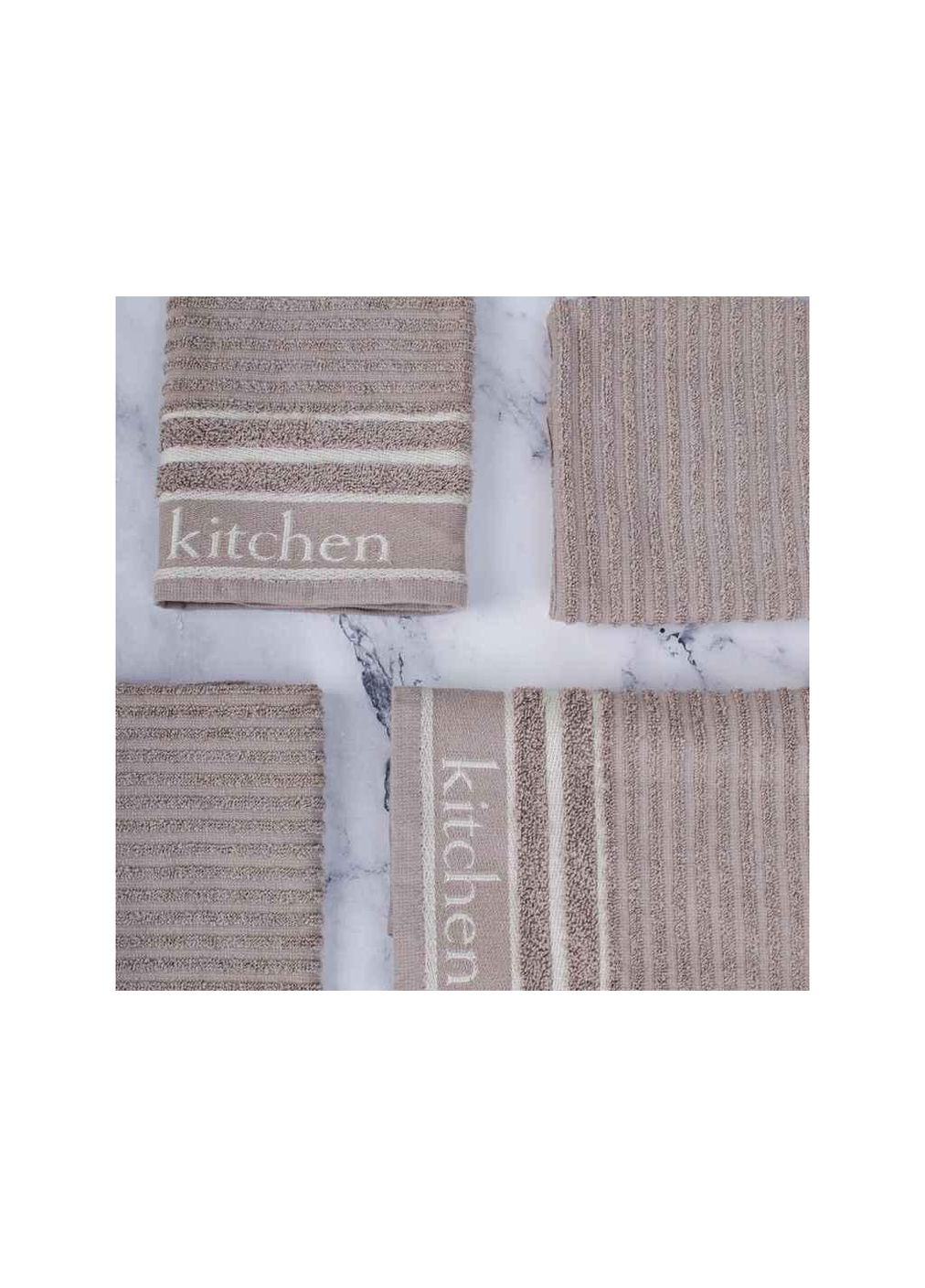 Рушник 33*60 махровий ЖАККАРД (kitchen) мокко ТМ AISHA Aisha Home Textile комбінований