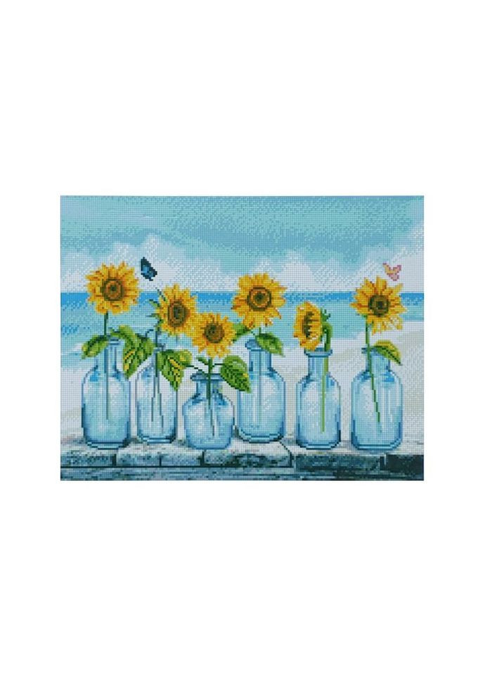 Алмазна мозаїка Соняшники в глечиках, (40х50 см) Strateg (338223904)
