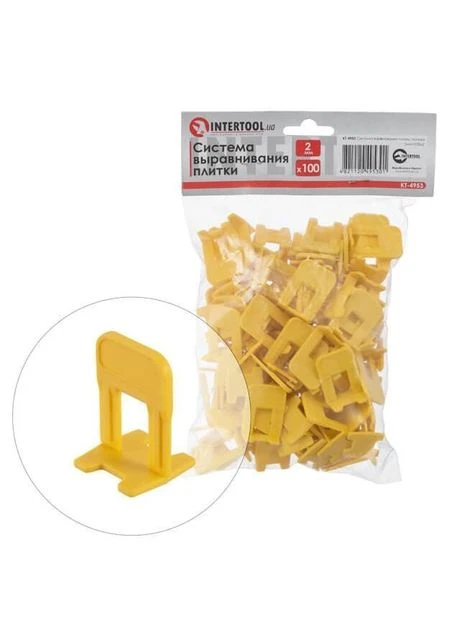 Основа для вирівнювання плитки 2 x 9 x 70 мм (100 шт.) (KT-4953) Intertool (349820033)