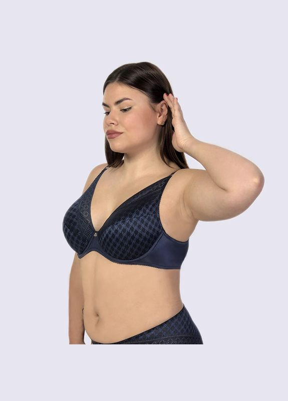 Синий бюстгальтер push-up на косточках Elita с косточками