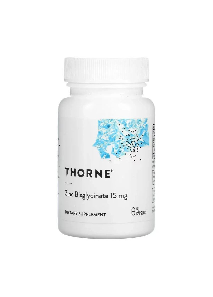 Цинк бісгліцинат Zinc Bisglycinate Research 15 мг 60 капсул Thorne (369609158)