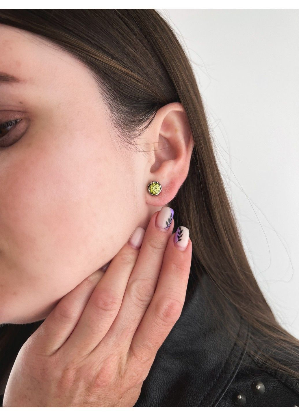 Готические панк серьги с камнем из медицинской стали ES-048 No Brand (299330478)