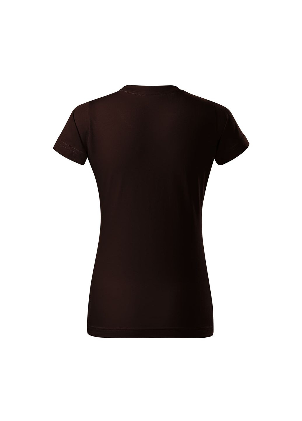 Темно-коричневая всесезон футболка женская хлопковая однотонная темно-коричнева 134-27 с коротким рукавом Malfini Basic