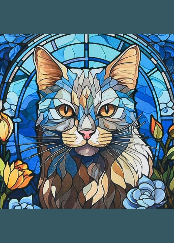 Алмазная мозаика "Сияние белой кошки" DEEX16298 не полная выкладка 30х30 см Strateg (317710868)