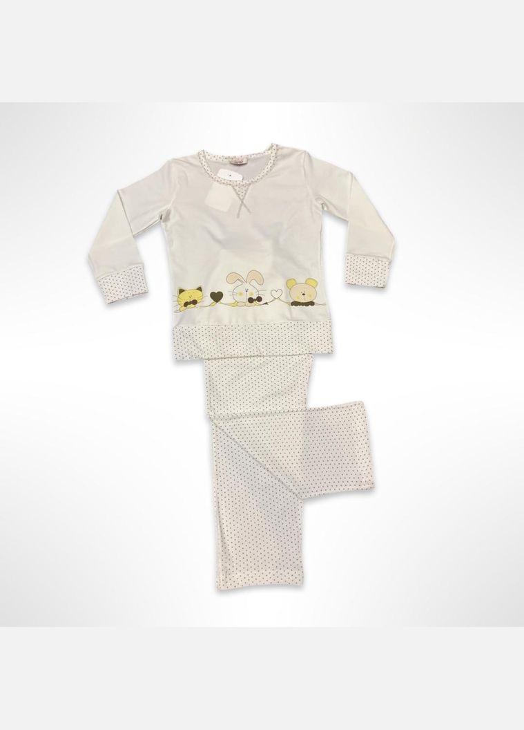 Бежева всесезон піжама дитяча (футболка з довгими рукавами + штани) (туреччина) 104 см бежевий (0345) лонгслів + брюки Sevim