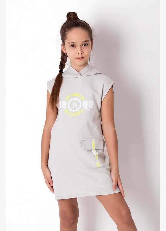 Серое трикотажное платье для девочки Mevis (333654643)