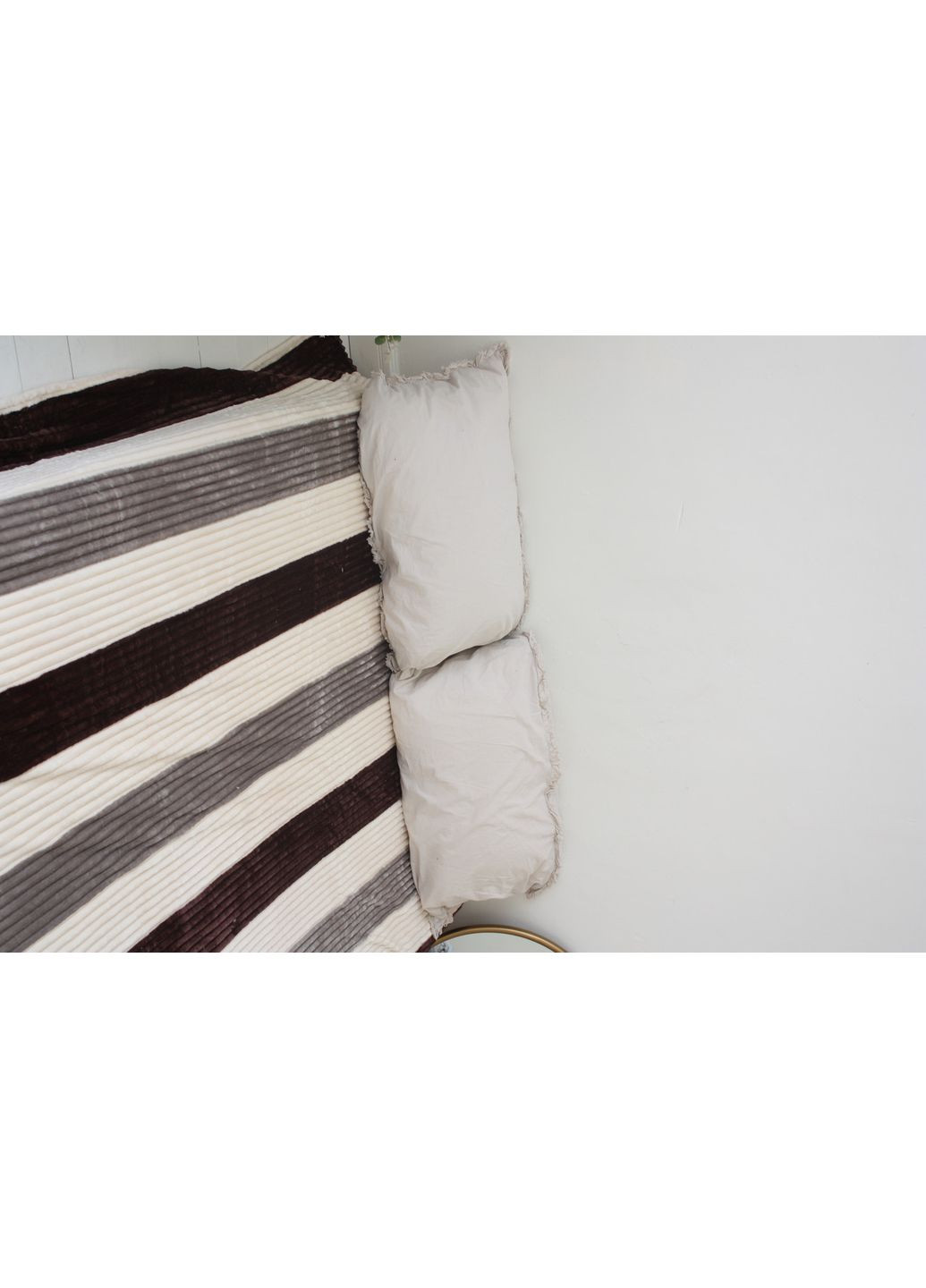 Плед Полоса кольоровий з мікрофібри Wellsoft "Шарпей" (графіт) Koloco (372713215)