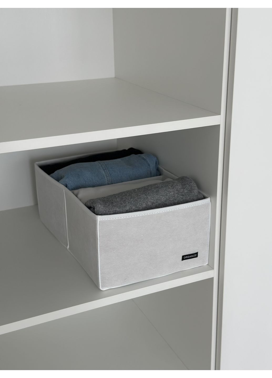 Короб для вертикального зберігання на два відділи (білий) Organize (356473634)