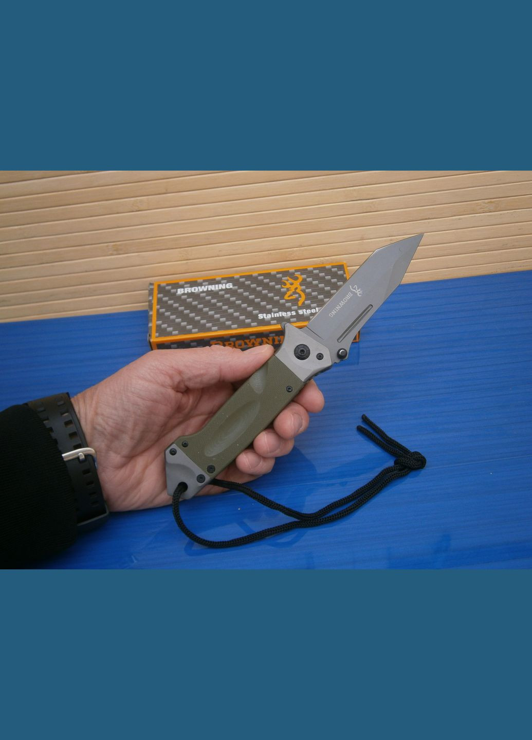 Ніж складаний АК 713 US Tanto оливковий 22 см Brawning (302450627)