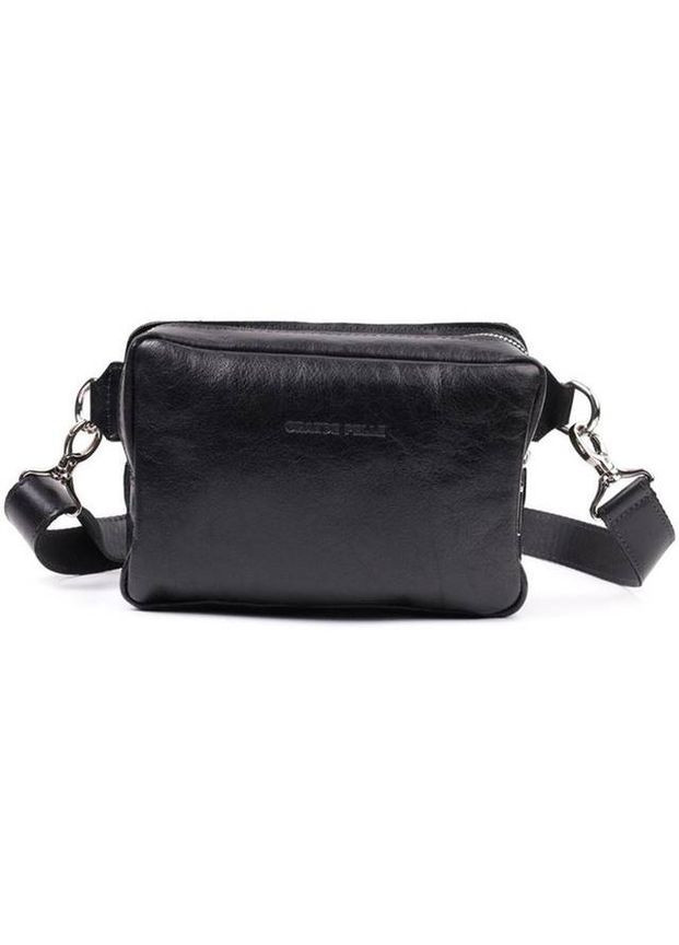Сумка мужская через плечо кожаная бананка на пояс Черный 2857-85983 Grande Pelle (322326587)