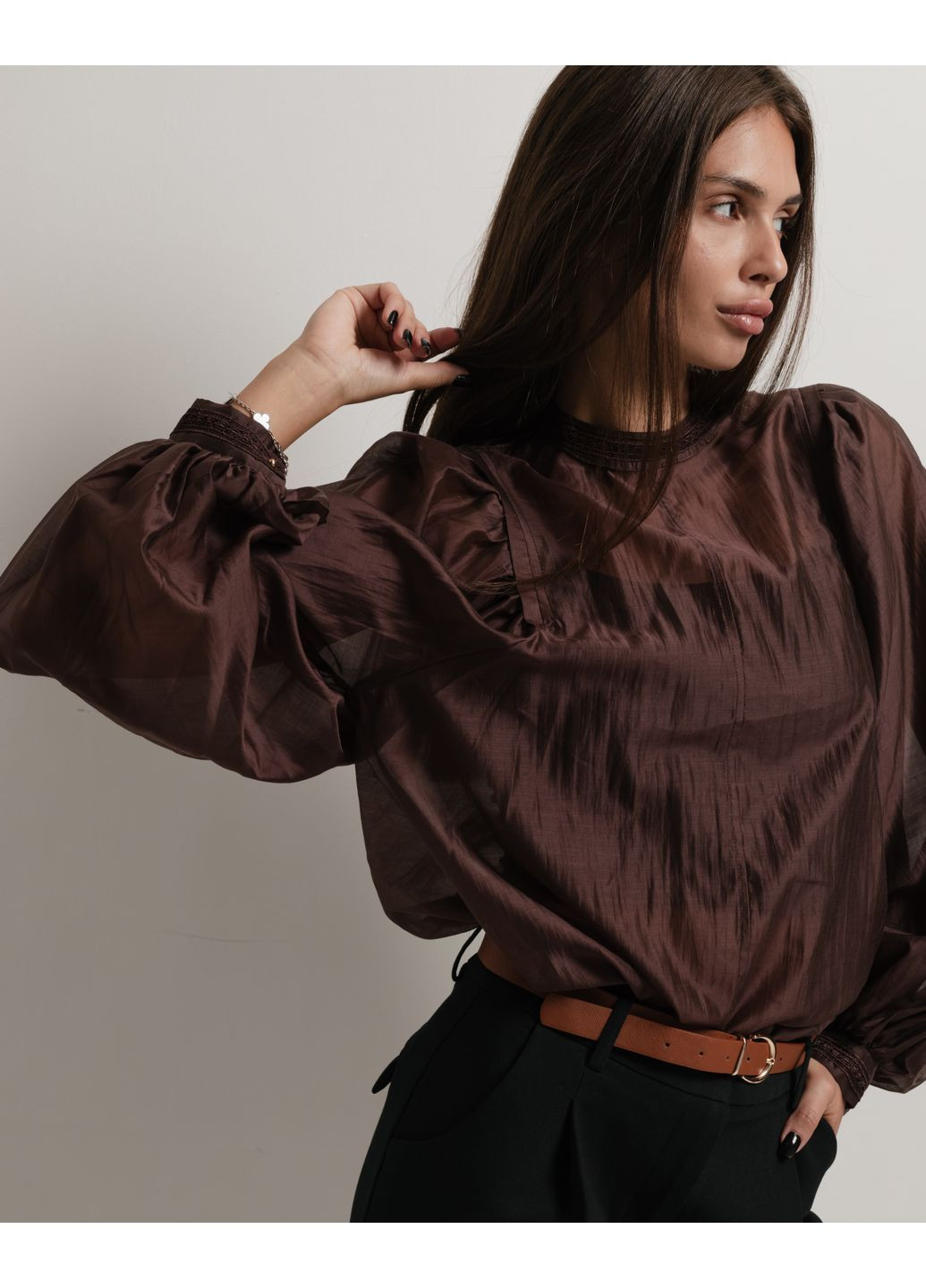 Коричнева блуза жіноча Phardi