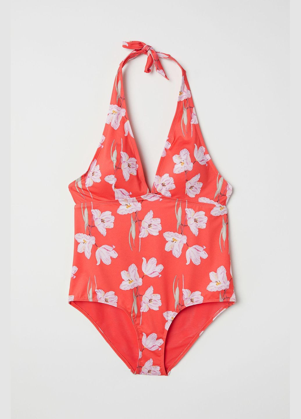 Коралловый купальник,коралловый в узоры, H&M