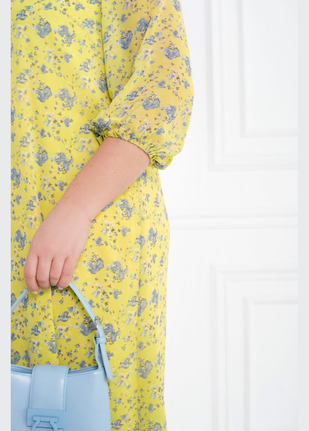 Жовтий повсякденний трендова сукня а-силует No Brand з квітковим принтом