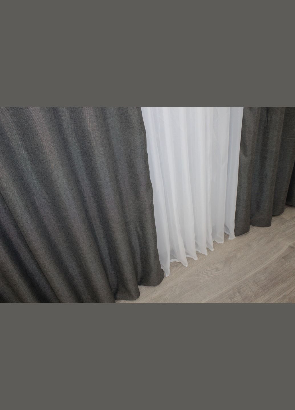 Комплект готовых штор Лен Лён Мешковина № 1140ш 150х280 см 2 шт (30-961) VR-Textil (298122805)