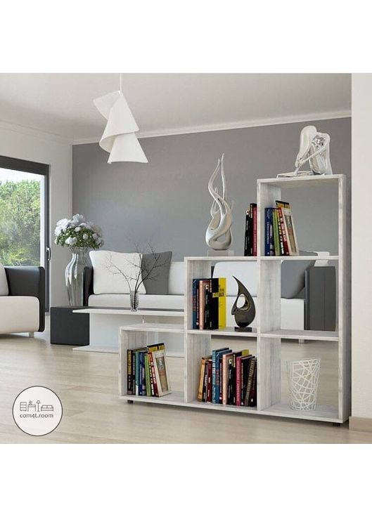 Стелаж, полиця драбинка для книг і іграшок, роздільник кімнати на 6 клітинок, етажерка I-039 No Brand (371909585)