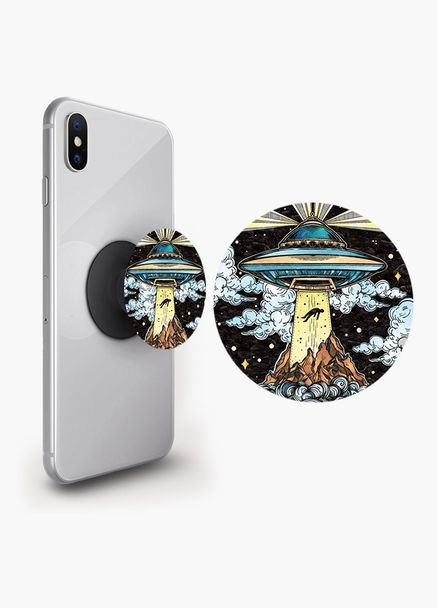 Попсокет держатель для смартфона (Popsockets) Чужеземцы Черный No Brand (302083090)
