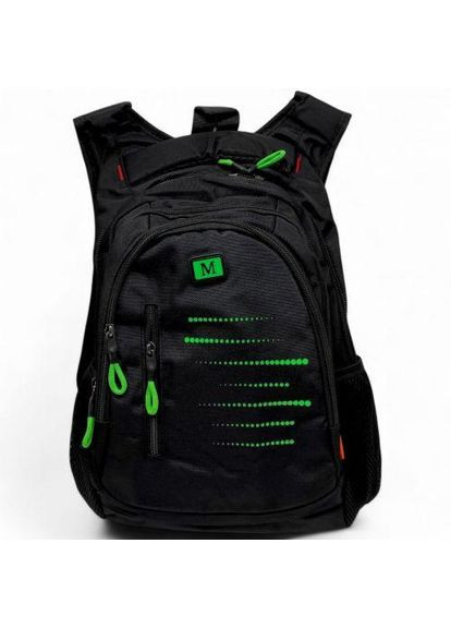Рюкзак шкільний, 30х43х15 см (ЧОРНИЙ З ЗЕЛЕНИМ) МІС (354825170)